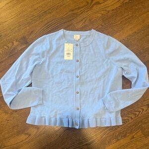 a new day Light Blue Ruffle-Hem Cardigan